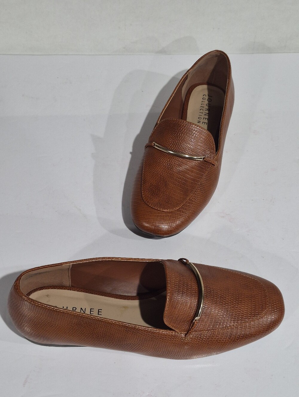 Journee Collection Men’s Brown Leather Loafers Size 11
